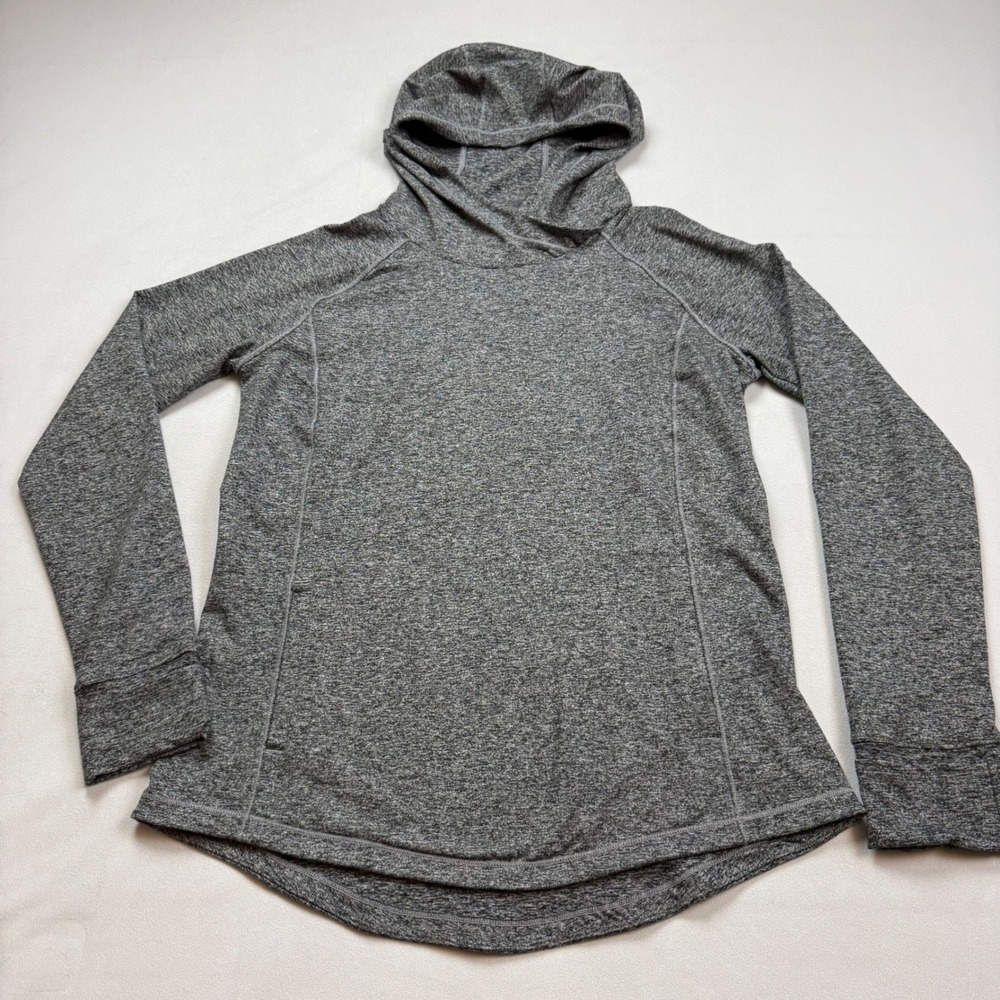 Duluth Trading Co NoGA Plushcious Hoodie Womens Med Dark Gray Heather Tunic EUC